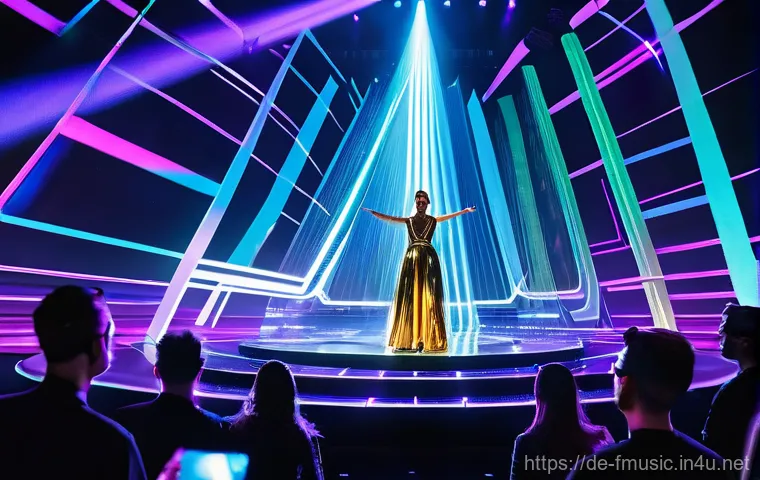 퓨처리스틱 팝 음악 트렌드와 주요 사례 - **Vibrant Y2K Pop Group on a Neon Street**
    A group of three diverse young adults (two female, on...