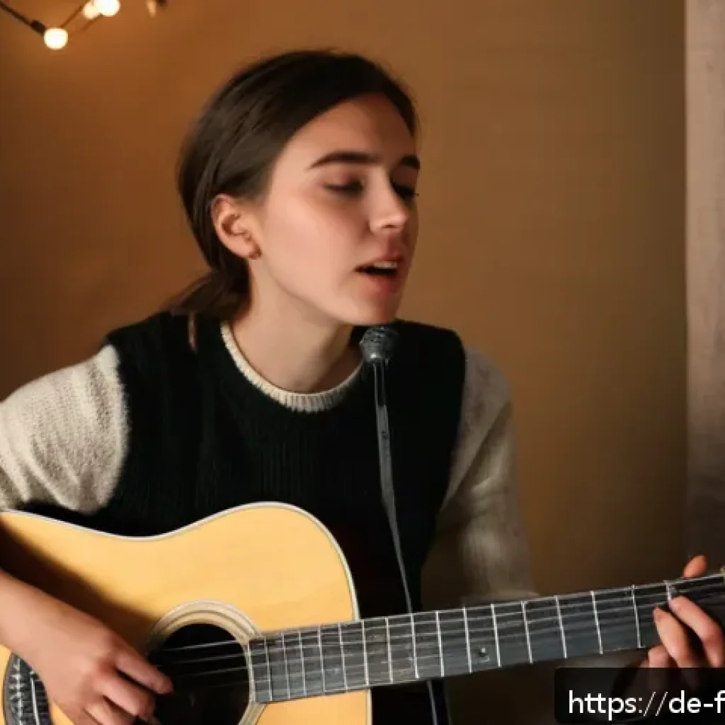 레디오헤드의 Creep 원곡과 리메이크 사례 - A young female singer-songwriter performing an intimate acoustic cover of "Creep" in a cozy, warmly ...